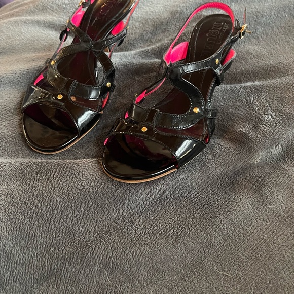 Alexander McQueen Black Patent Leather Heels Strap Sandals Size 6 - Picture 3 of 9